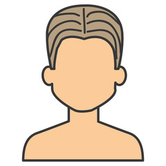 young man shirtless avatar character vector illustration design