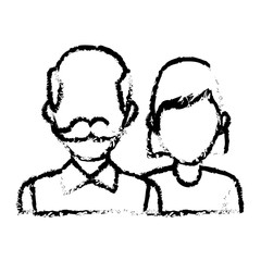 delivery man and woman portrait people worker vector illustration