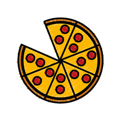 pizza icon over white background vector illustration
