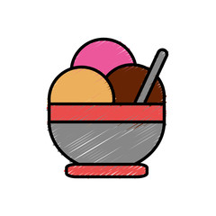 ice cream cup icon over white background vector illustration