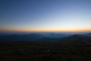 四国カルストの夕焼け