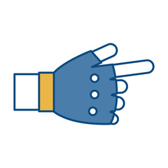 hand with gym glove icon over white background vector illustration
