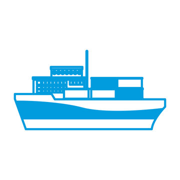 recommend clip art: cargo ship carries steel containers for delivery vector illustration