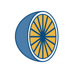 lemon slices icon over white background vector illustration