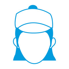 character woman head person image contour vector illustration