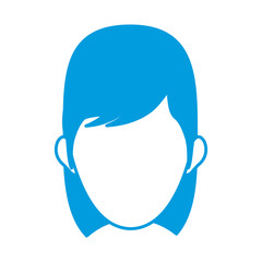 character woman head person image contour vector illustration