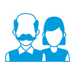 delivery man and woman portrait people worker vector illustration