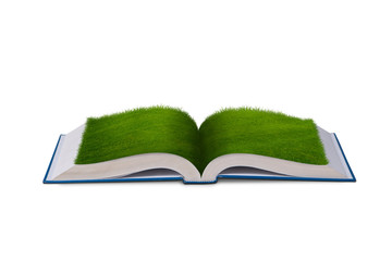 Open book in paper recycling concept - 3d rendering