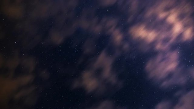 Stars on the night sky - timelapse