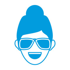 character woman head happy person image vector illustration