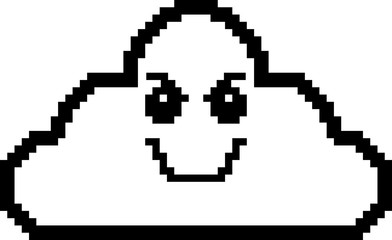 Fototapeta premium Evil 8-Bit Cartoon Cloud