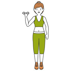 Athlete woman doing exercise weight lifting vector illustration design