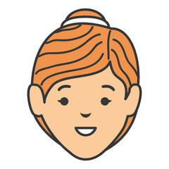 beautiful woman head avatar character vector illustration design