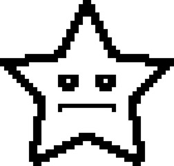 Fototapeta premium Serious 8-Bit Cartoon Star