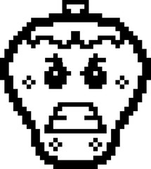 Angry 8-Bit Cartoon Strawberry