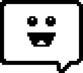 Fototapeta premium Smiling 8-Bit Cartoon Word Balloon
