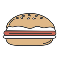 delicious burger isolated icon vector illustration design