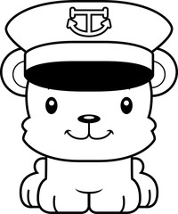 Cartoon Smiling Boat Captain Bear