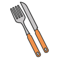 fork and knife cutlery isolated icon vector illustration design