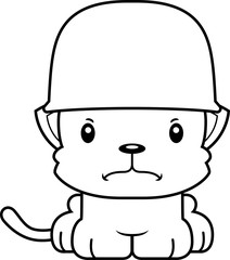 Cartoon Angry Soldier Kitten