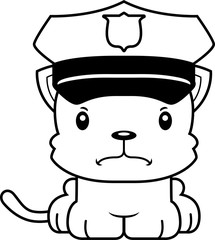 Cartoon Angry Police Officer Kitten