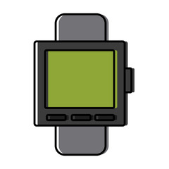 hand wrist watch bracelet square symbol vector illustration