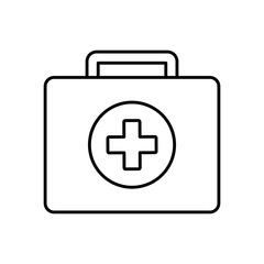 Obraz premium first aid box icon over white background vector illustration