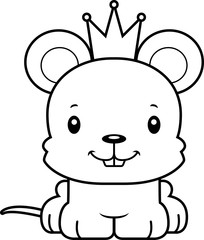 Cartoon Smiling Prince Mouse