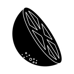 half orange citrus fruit icon vector illustration design