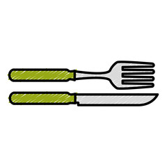 fork and knife cutlery isolated icon vector illustration design