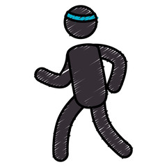 Human silhouette doing exercise vector illustration design