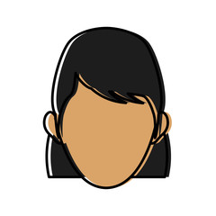 character woman head happy person image vector illustration