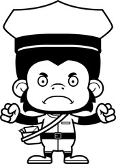 Cartoon Angry Mail Carrier Chimpanzee