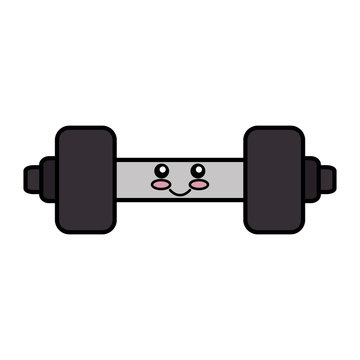 weight lifting gym kawaii character vector illustration design
