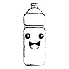 bottle gym kawaii character vector illustration design