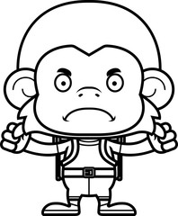 Obraz premium Cartoon Angry Hiker Monkey