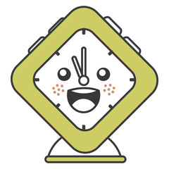 alarm clock kawaii character vector illustration design