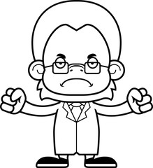 Cartoon Angry Scientist Orangutan