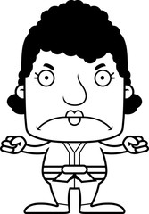 Obraz premium Cartoon Angry Karate Woman