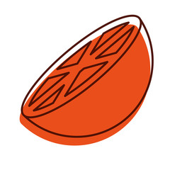 half orange citrus fruit icon vector illustration design