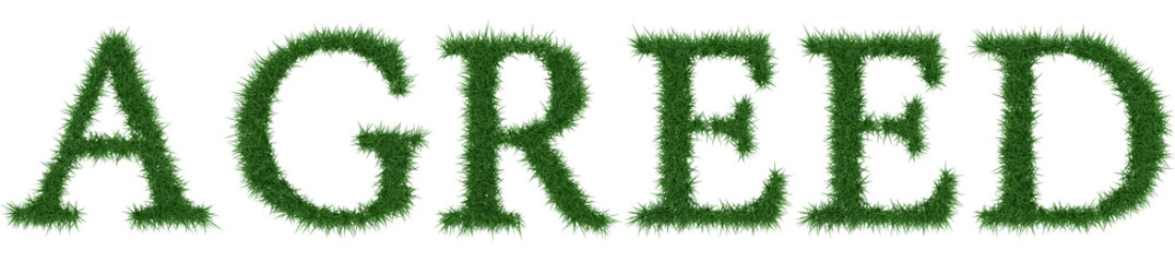 Agreed - 3D rendering fresh Grass letters isolated on whhite background.