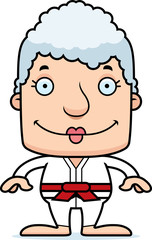Cartoon Smiling Karate Woman