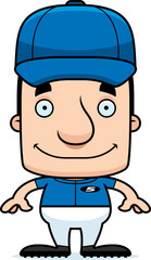 Obraz premium Cartoon Smiling Baseball Player Man