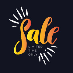 Modern hand drawn lettering phrase. Calligraphy brush and ink. Handwritten inscription Sale