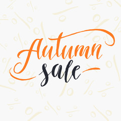 Autumn sale lettering on a white background.