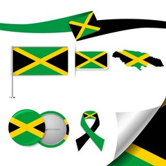 Flag with elements Jamaica