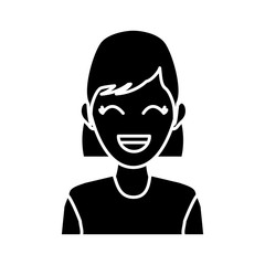 portrait woman character avatar employee icon vector illustration