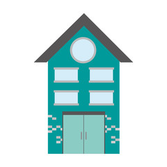modern house icon over white background colorful design vector illustration