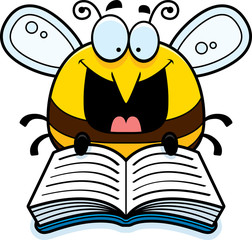 Cartoon Bee Reading