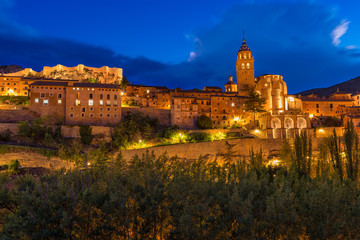 Albarracin by night. Aragon Spain.